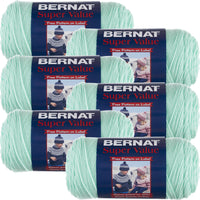 Bernat Super Value Solid Yarn-Mint, Multipack Of 6